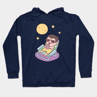 Cute Vampire Chilling And Enjoying A Moonbath Funny Hoodie